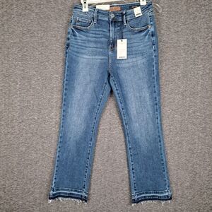 Judy Blue High Waist Medium Wash Kick Flare Denim Jeans 88981 7/28 NWT